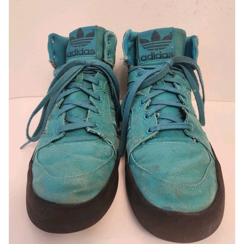 Adidas Originals Instinct Mid Rst Retro Adidas Sneakers Size 11.5 Teal Canvas - Picture 2 of 13